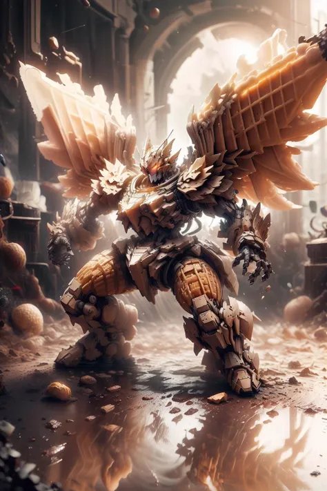 (8k,best quality, masterpiece:1.2),physically-based rendering,tyndall effect,surface reflection,metallic luster,looking at viewer,Extreme Close-Up,
<lora:WaffleStyle:1>,WaffleStyle,(mecha),full body,solo,glowing,armor,(large wings),planet,space,moon,
<lora...