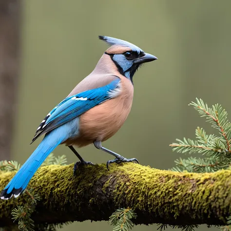 araffy blue and brown bird perched on a branch of a tree