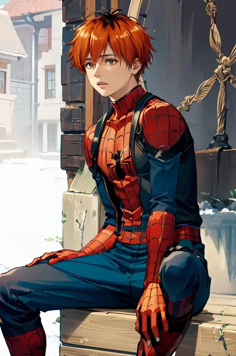 <lora:Stark:1> StarkFrieren,    <lora:attire_spider-man:1> spider suit, spider web print, spider web,, ultra detailed, masterpiece, best quality,