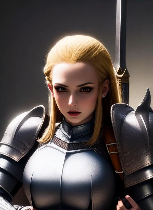 1girl, action scene, (upper body:1.2) portrait of (beautiful paladin princess:1.2) with (paladin hammer in her hands:1.1), (ivory skin_color:1.2), beautiful face, (blonde braided hair:1.2), (lips:1.1), yellow eyes, athletic, (wide hips:0.9), (thick thighs:...