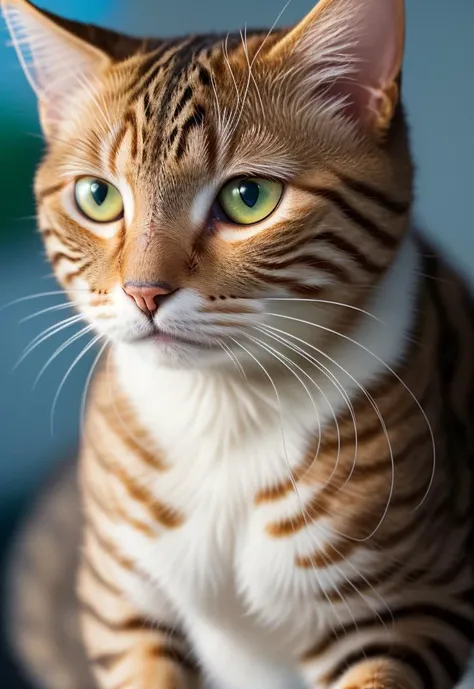 A 35mm photography of a highly detailed cat, day time, macro, focus, photorealistic, cinematic, movie quality, vfx post production, rtx ray tracing lighting, 8k, octane render, epic cinematic 8k wallpaper, RAW photo, (high detailed skin:1. 2), film grain, ...