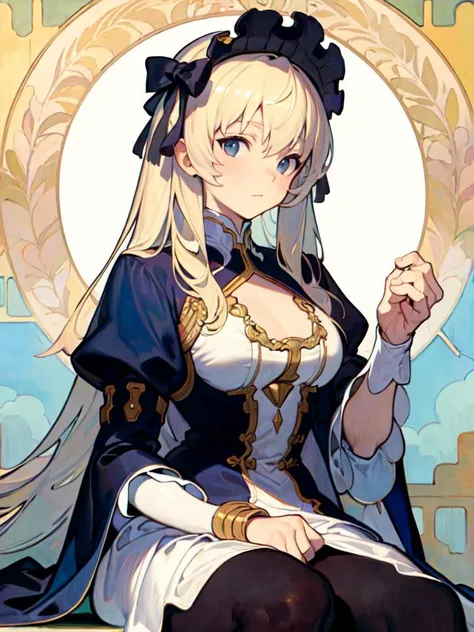 ((masterpiece:1.2, best quality)), 1aldy, solo, king, (Alphonse Mucha:1.1)