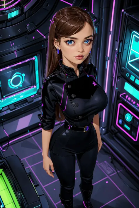 (ultra realistic,32k, masterpiece:1.2),(high detailed skin:1.1),( high quality:1.1),
<lora:vanessadoof:0.5>vanessadoof,kubrick stare, brown hair, blue eyes,  black clothes,  advanced quantum computing center, qubit processors, quantum encryption, computati...