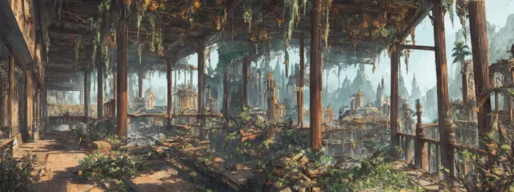 old painting style, abandoned overgrown castle mansion in a forest, oversaturated, princess tower, gazebo, balcony, colorful, highly detailed, high resolution, ray tracing reflections, dramatic lighting, 8k vibrant colors, detailed acrylic, intricate compl...
