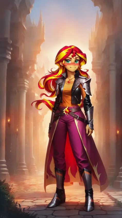 score_9,score_8_up,score_7_up,score_6_up,score_5_up,score_4_up,(art of sunset shimmer),best quality,painterly,epic,majestic,fantasy art,1girl,<lora:Oil Gothic Painting Style SDXL_LoRA_Pony Diffusion V6:1>,light smile,blush,standing,outdoors,