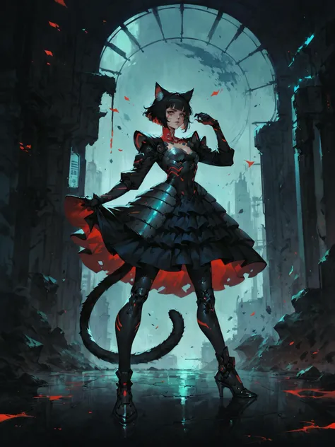 score_9, score_8_up, score_7_up, score_6_up, rating_safe,
cyberpunk, fantasy,
Pied x Black Stilt (hybrid),
armored dress,
interested,
cat tail,
[hauntingly beautiful graveyard:citiscape, beautiful face:0.3],
<lora:Anime Summer Night Style SDXL_LoRA_Pony Di...