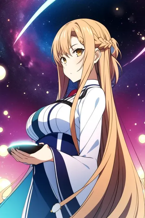 masterpiece, best quality, sketch, 1girl,<lora:asuna_(sao)_v1:0.65>, aaasuna, long hair, brown hair, braid, brown eyes, solo, looking at viewer, upper body, , anime coloring, , Space Mage, (VR Architectural Design Visualization,Cork Flooring Brownian motio...