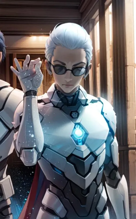 1boy and 1girl, 1girl,1boy, cape, saltbaememe, salt, sunglasses, <lora:SaltBaeMeme:1>, <lora:futurediffusion:0.8>