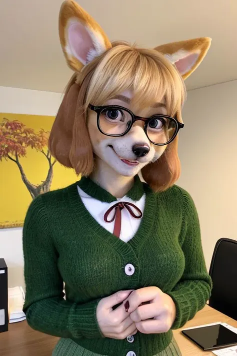 a close up of a woman wearing a cat mask and glasses