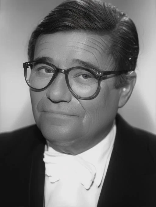 a close up of a man wearing glasses and a suit