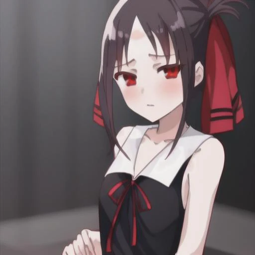 1girl <kaguya_9> solo simple background, ((anime screencap))