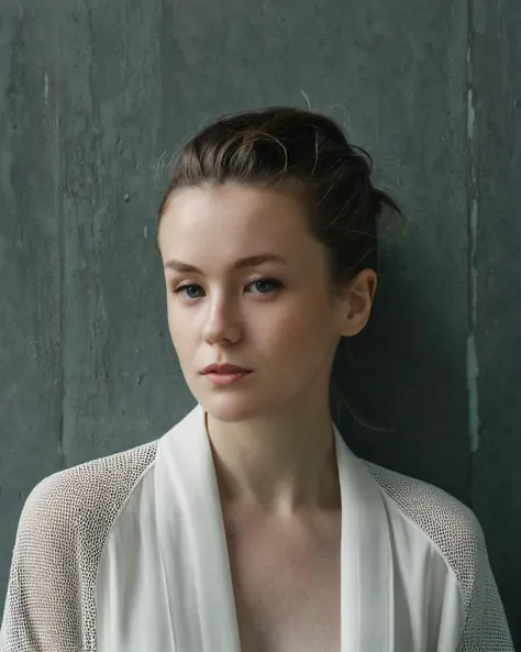 Architectural style  <lora:EmilyBloom_SDXL_v1.0:1>
((ohwx woman)), Intense and captivating low-key portrait photography of a striking individual, skillfully captured by the acclaimed photographer, Nadav Kander. The upper body shot presents the subject in a...