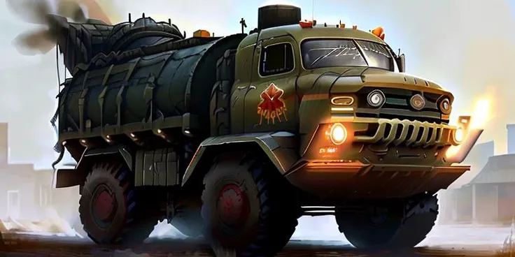 SovietpunkAI dumptruck <lora:SovietPunkAIv2:1>