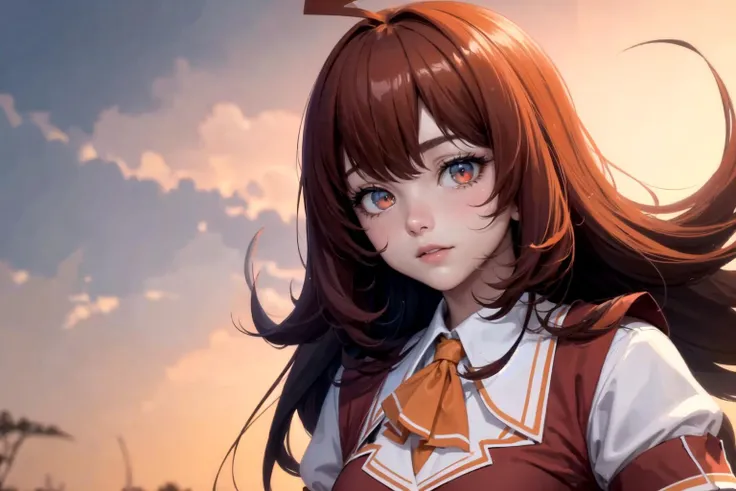 (detailed face and eyes:1.3),(1girl:1.2),Ultra-detail,(highres:1.1),best quality,(masterpiece:1.3),cinematic lighting,  <lora:stadiachan-nvwls-v1:0.7>, stadia-chan, huge ahoge, multicolored eyes, ascot, white shirt, orange skirt, white gloves, orange thigh...