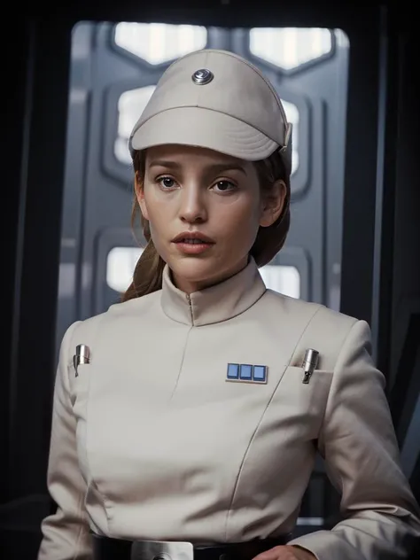 broc-piperperabo in white imperialofficer uniform ,in the death star, hat. looking at the viewer. <lora:ImpofficerV2:0.8>   PA7_Photo