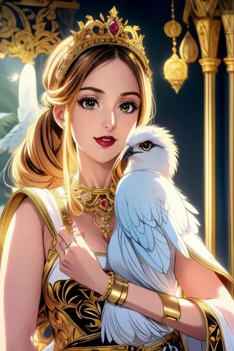 Mayichi
a princess with a falcon perched on her arm, realistic, exuding elegance and grace, embodying the beauty of nobility, hair ornament, ornate, variations, masterpiece, best quality,incredibly absurdres, intricate detail, intricate background detail, ...