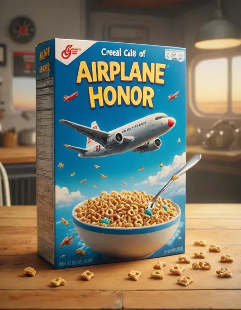 cereal called Airplane of Honor, cereal box advert