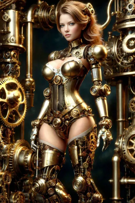 donmst34mpxl,1girl,<lora:DonMD34thKn1gh7XL-v1.1:1>,mecha,steampunk,gears,thighhighs,breasts,, (masterpiece, best quality, high quality, highres, ultra-detailed),