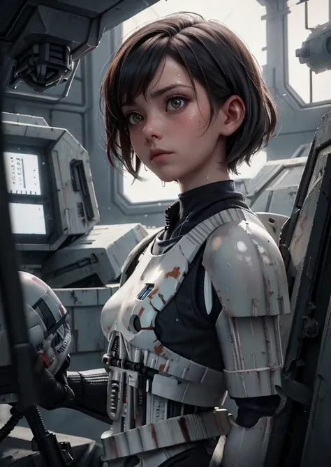 (masterpiece, best_quality, ultra-detailed), 8K, 1girl,  <lora:CONCEPT-StormTrooper:0.9> stormtrooper, armor