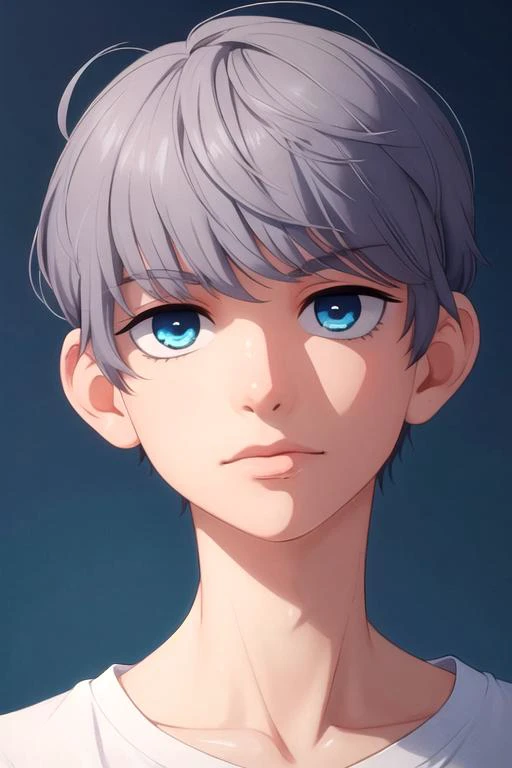 masterpiece, best quality, illustration, 1boy, solo, male focus, looking at viewer, , depth of field, <lora:ruou_mori:0.72>, ruou_mori, grey hair, blue eyes, , ,