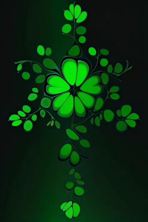 (masterpiece, top quality, best quality, official art, beautiful and aesthetic:1.2), a green four-leaf clover, black background (no humans:2), <lora:AcrylicPourPainting:1.5>