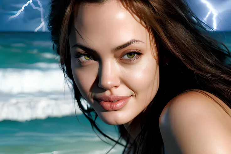 4ng3l1n4j0l13, Ultra realistic  Young Angelina Jolie real life actress, slim body, small hips, small tits, small ass,  look at viewer, horny, seductrice eyes, sexual attraction, ultra realistic real life hair style, Ultra realistic real life detail big blu...