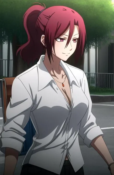 <lora:LinkClick:1>,   <lora:aozaki_touko_karanokyoukai:0.8>
aozaki_touko_karanokyoukai, upper body, red hair, ponytail, jewelry, red_eyes, shirt, cleavage, outdoors, smile, ((cowboy shot)), street, standing,