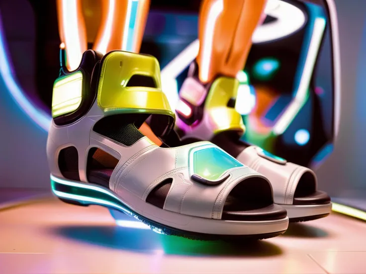 close up of a Shoes,futurism, sci-fi, space fiction, hi-tech,(photorealistic:1.1)