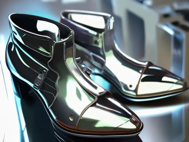 close up of a Shoes,futurism, sci-fi, space fiction, hi-tech,(photorealistic:1.1)