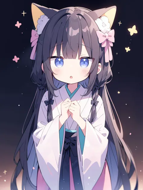 anime girl with long black hair and blue eyes wearing a white dress