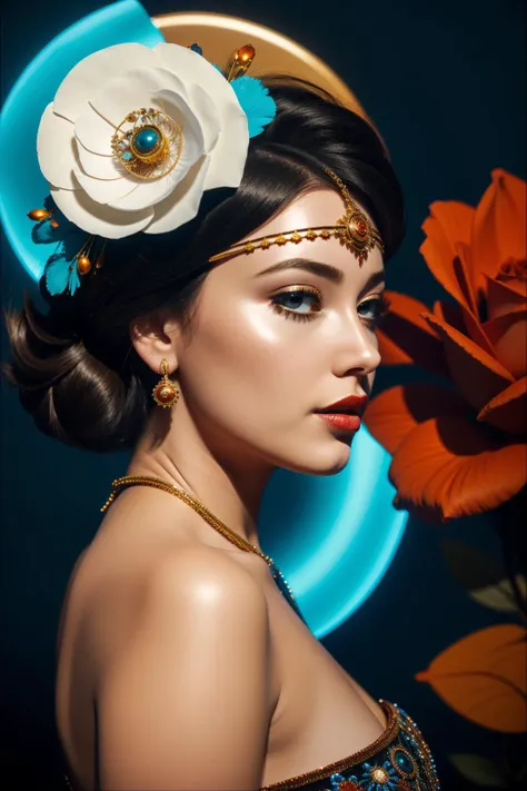 1girl, (stylized by David Downton:1.3) , 8k Fractal, Golden ratio, insane details, rear angle of a traditional Serbian ([Carnation:Iron:5]:1.3) , the Iron is very [Mysterious:Steampunk:18] and Capricious, it is anthropomorphic with a face, it is engraved w...