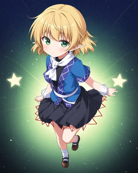 mizuhashi parsee,1girl, solo, skirt, mary_janes, shirt, blush, sash, scarf, socks, full_body, looking_at_viewer
<lora:mizuhashi_parsee_image5693_2023-12-17-000005:1>,star-shaped_pupils,symbol-shaped_pupils,. gorgeous,key visual, vibrant, studio anime,award...