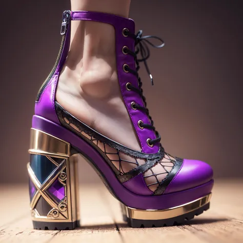 (StainedGlassAI:0.8) : high heels, boots, product photo, design concept, intricate ; <lora:stainedglassai_v10:0.4>