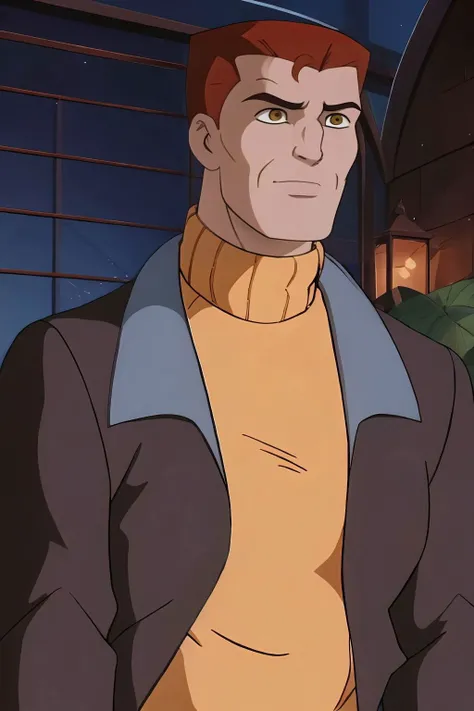 absurdres, eddie brock, jacket, turtleneck, upper body <lora:Eddie Brock_v1:1>