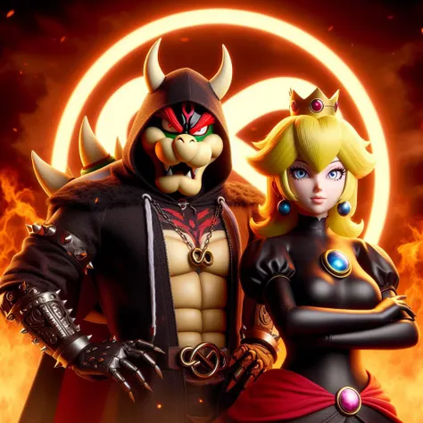 Bowser and Princess Peach.