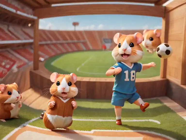 (hamsterサッカー),サッカーボールを追いかけるhamster,run,football uniform,football stadium background,​masterpiece,top-quality,fluffy hamsters,all...