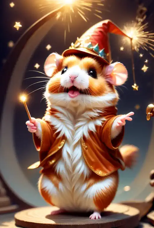 sparklers,magic hamster party,((hamster wizard:great joy:pulling the hands up:opening mouth:jumpping:wizard hat)),magic wands,,w...