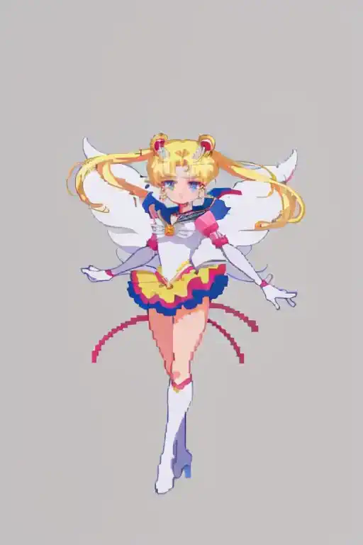 (masterpiece, top quality, best quality), pixel,pixel art,1girl,full body, simple background, eternal sailor moon