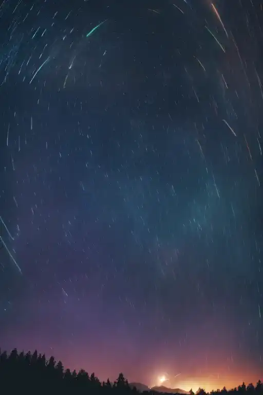 rotating starry sky, star trails with 1 hour exposure,(best quality,4k,8k,highres,masterpiece:1.2),ultra-detailed,(realistic,pho...