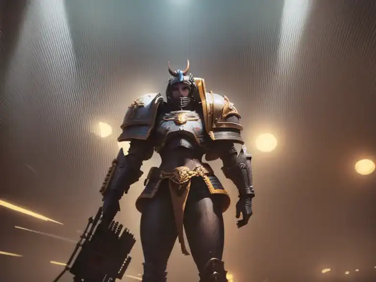 In Warhammer 40k, a Space marine legion is themed after Sailor Moon, show space marines in the thick of battle with her color scheme