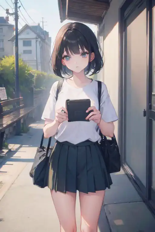 girl outside, comic