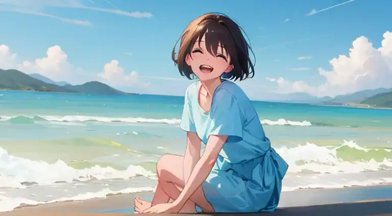 (masterpiece, highest quality, highest quality, official art, beautifully、beautiful:1.2), 1 girl,daytime,blue sky,sandy beach,cu...