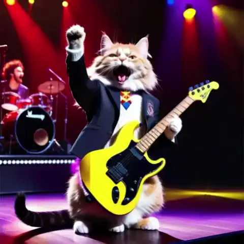 Play the guitar、While singing、Dance violently。