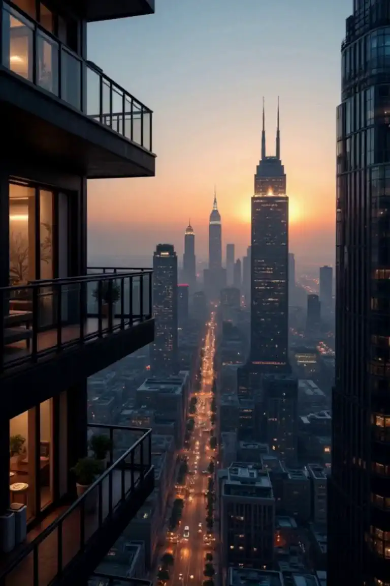 City vehicles are constantly flowing ， The camera gradually shoots towards the sky