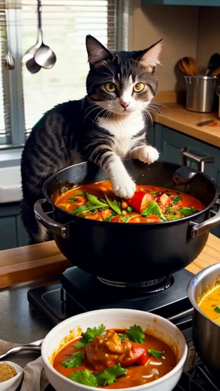 When cats make 、 curry in the kitchen, 、 onions are made with a knife


