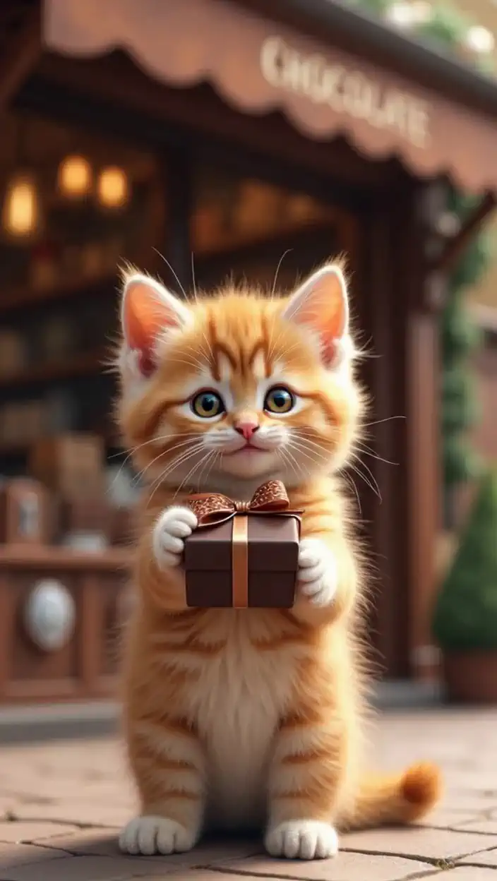 The cat smiles happily