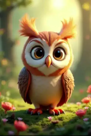 The owl is dancing to a song  