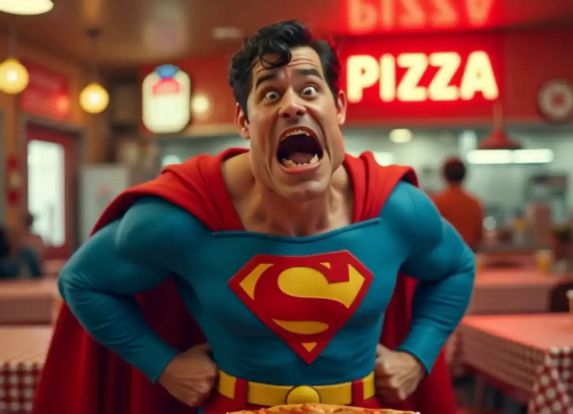 Superman pizza commercial