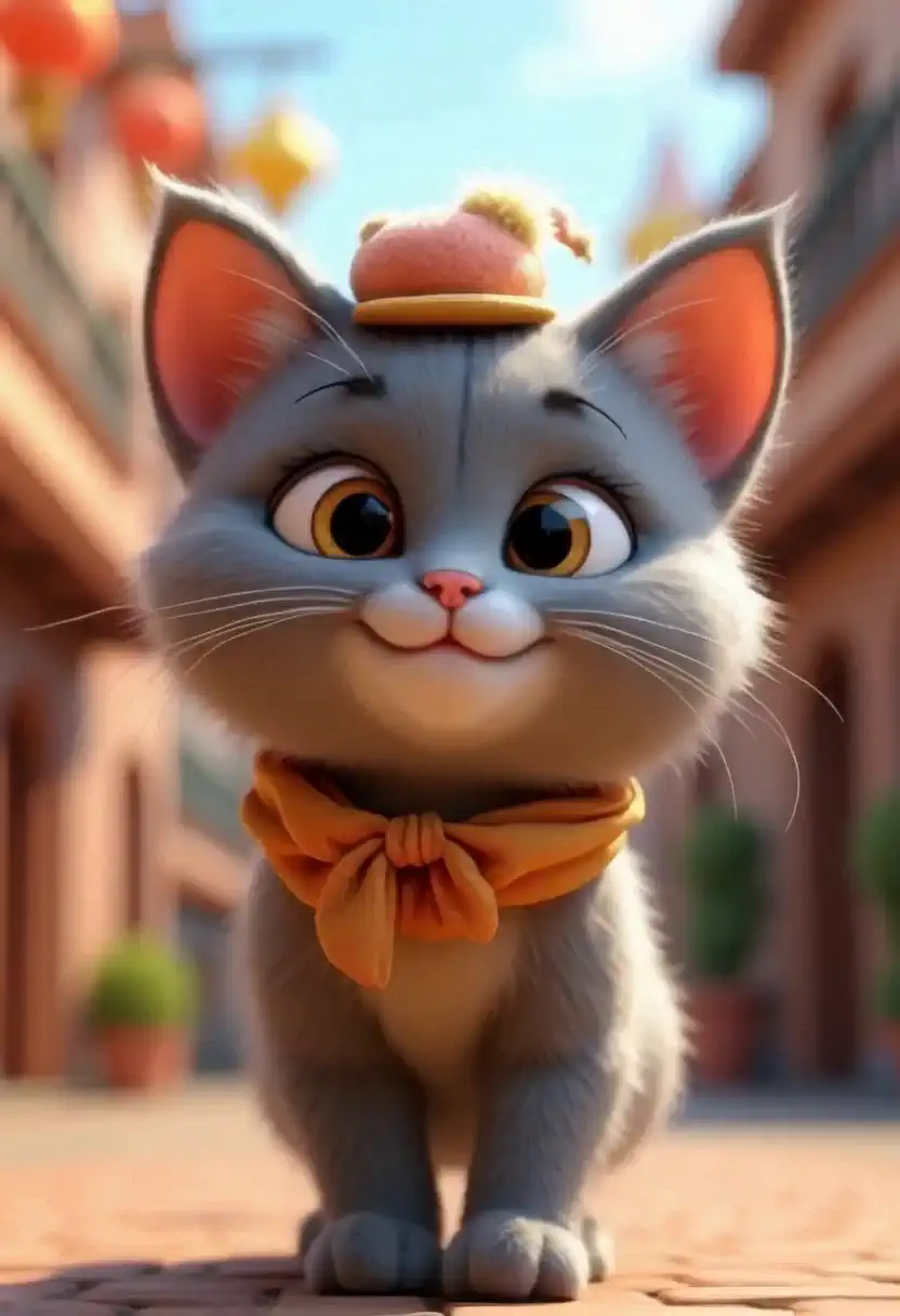 A cat walking on the street