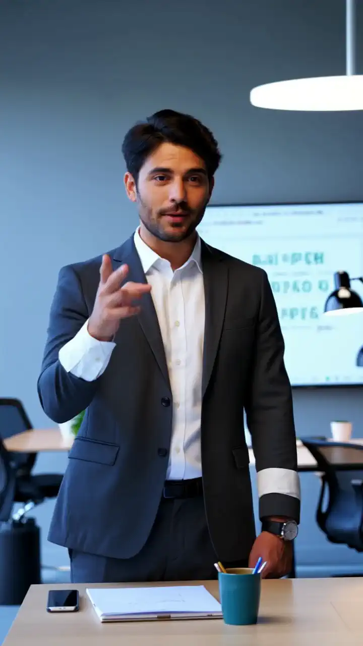 A short, funny marketing meme video that shows the reality of digital marketing expectations. Scene 1: A confident business owner in a modern office, saying, "I want my business to go viral overnight!" The background has a high-energy, motivational vibe. Scene 2: A marketer sitting at a desk, drinking coffee, staring at analytics that show "2 website visits (1 from me)." Scene 3: The marketer sighs, then types on a laptop: "Marketing takes time! Trust the process!" The video ends with a zoom-in on their exhausted face and a caption: "Need real results? Work with Minhas Marketing!"